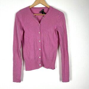 Daniel Bishop Pink Cashmere Cardigan sz S Sweater Soft Dainty Girly Feminine